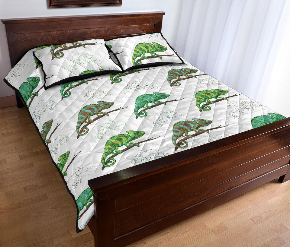 Chameleon lizard pattern Quilt Bed Set