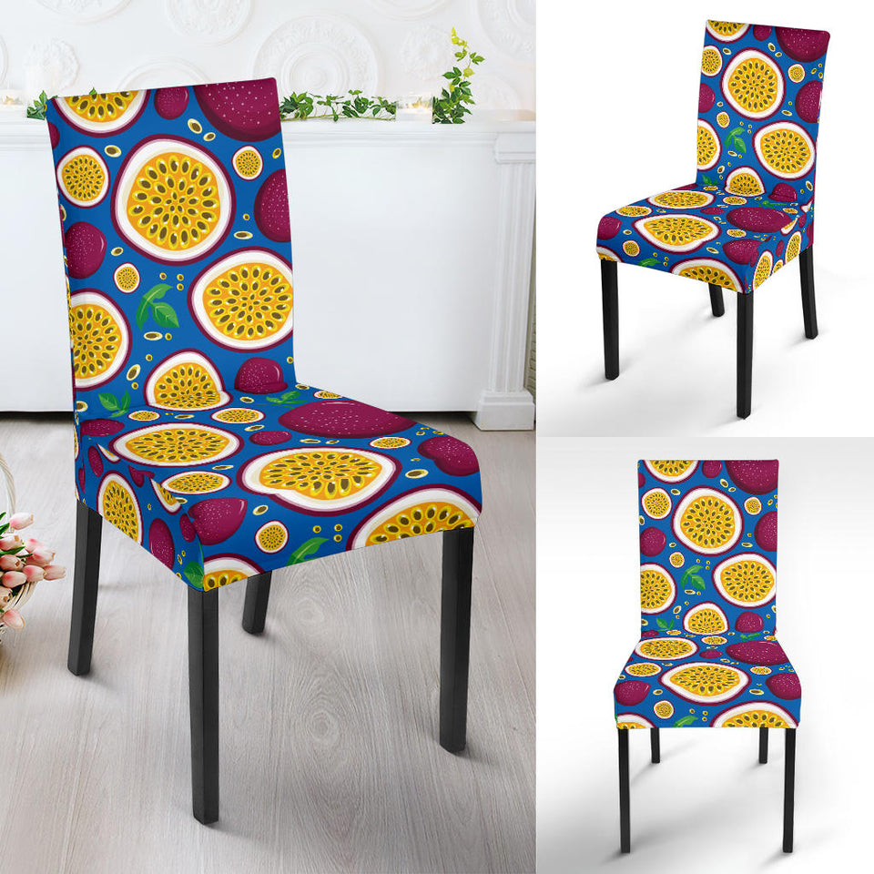 Passion Fruit Blue Background Dining Chair Slipcover