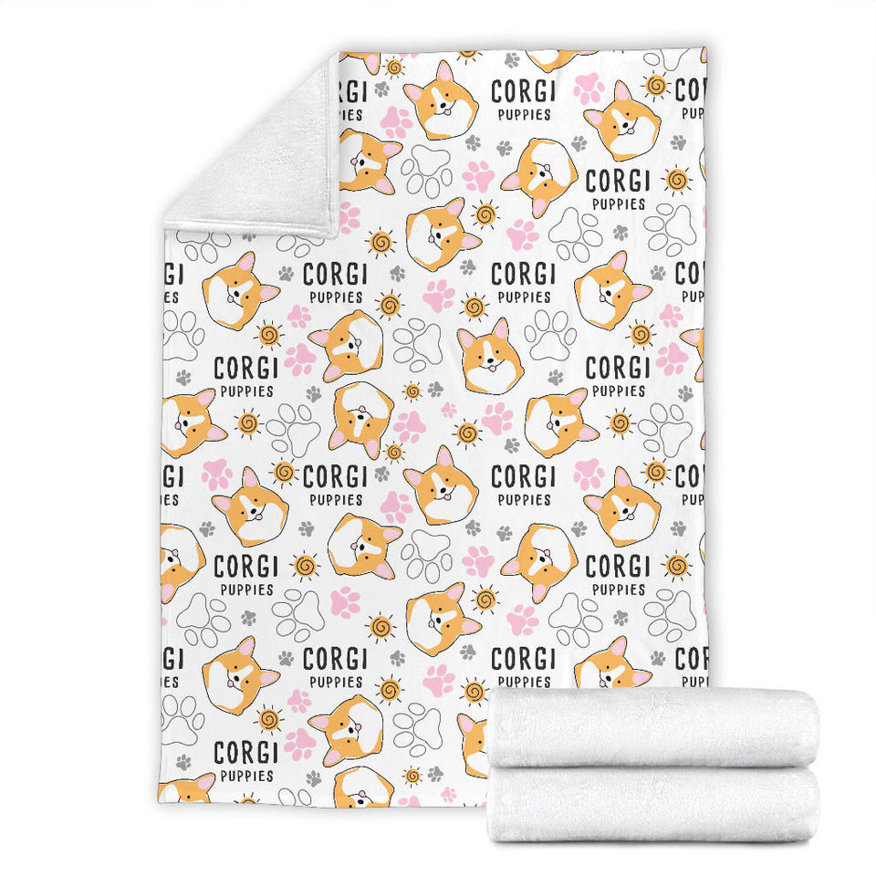 Corgi Dog Pattern Premium Blanket