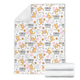 Corgi Dog Pattern Premium Blanket