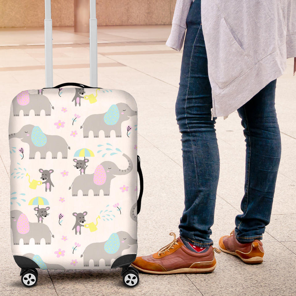 Cute Elephant Mouse Pattern Luggage Covers