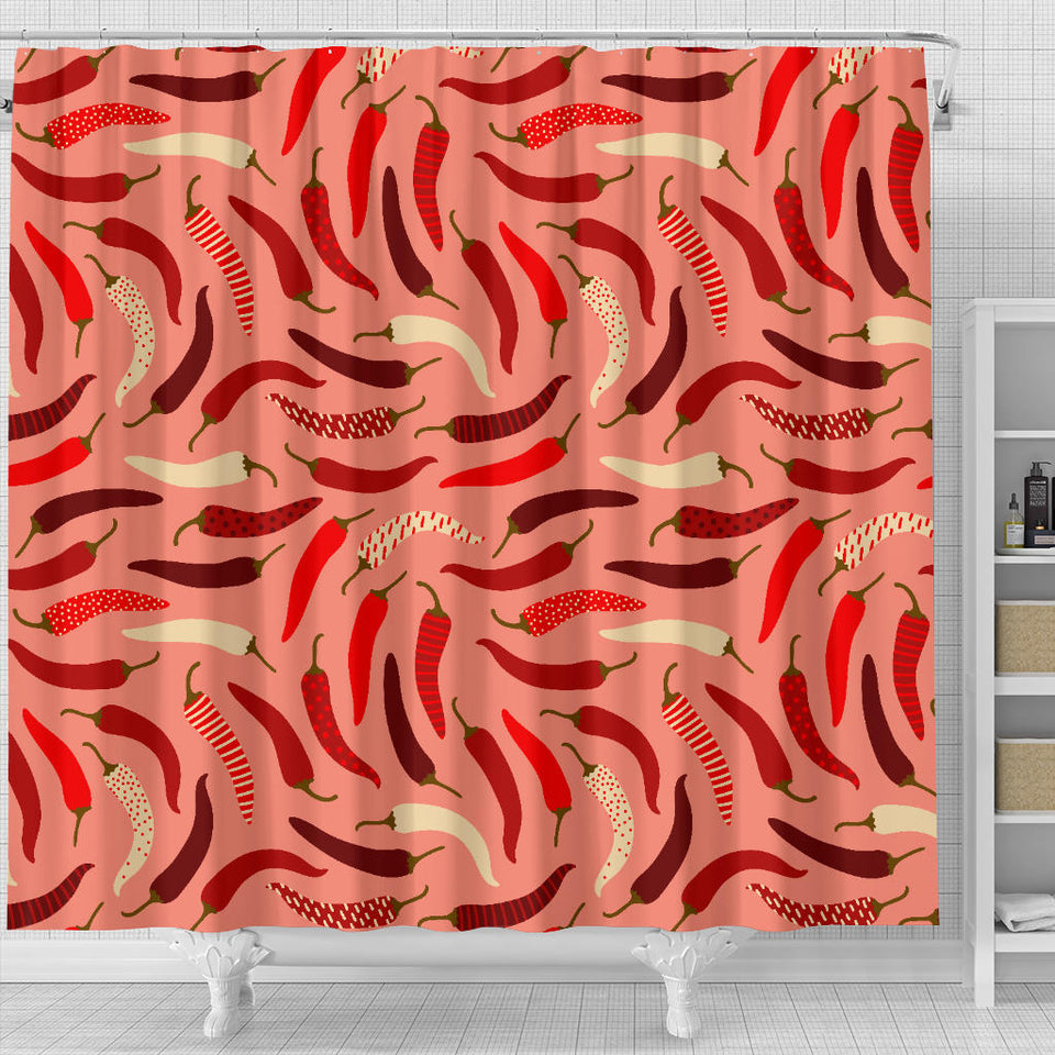 Beautiful Chili Peppers Pattern Shower Curtain Fulfilled In US