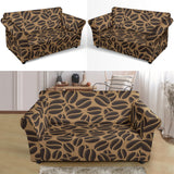 Coffee Bean On Brown Background Loveseat Couch Slipcover