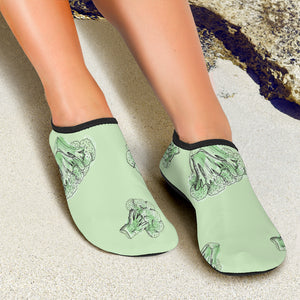 Broccoli Sketch Pattern Aqua Shoes