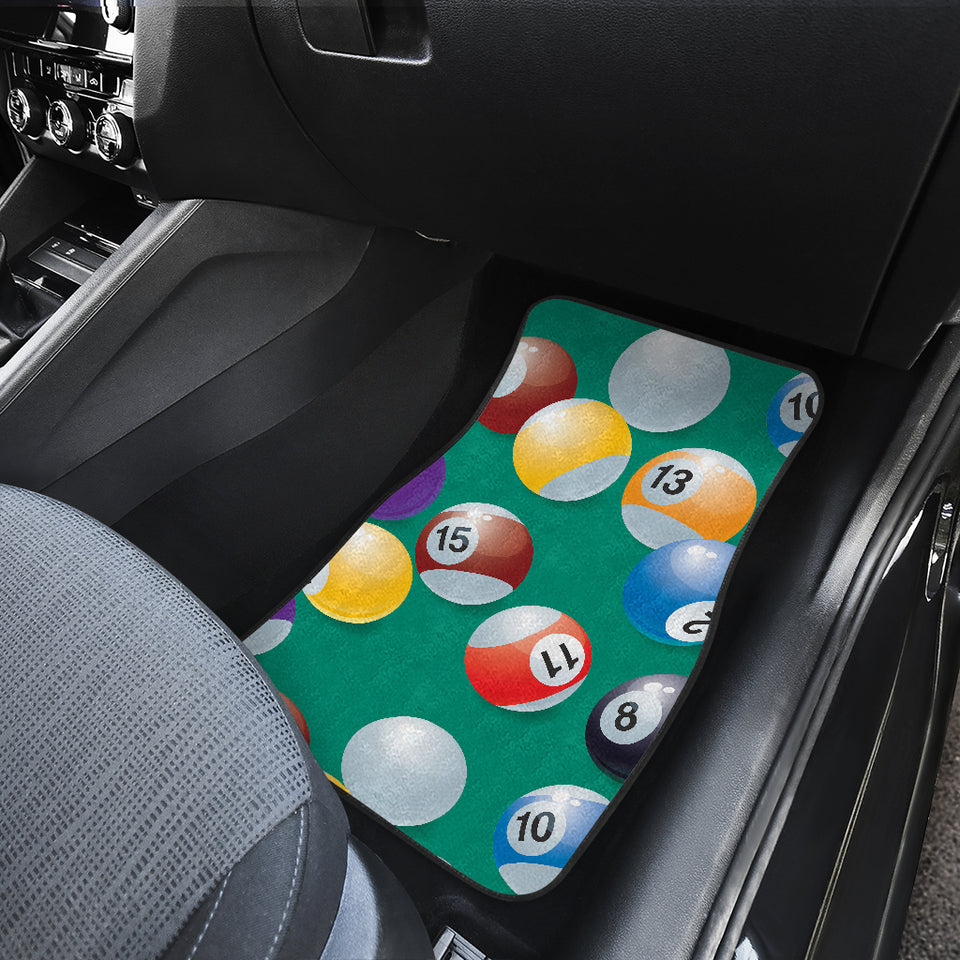 Billiard Ball Pattern Print Design 01 Front and Back Car Mats