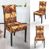 Camel Polynesian Tribal Design Pattern Dining Chair Slipcover