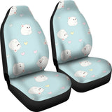 White Cute Hamsters Heart Pattern Universal Fit Car Seat Covers