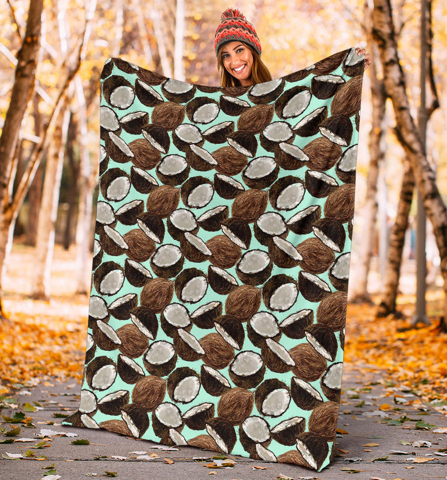 Coconut Pattern Print Design 03 Premium Blanket
