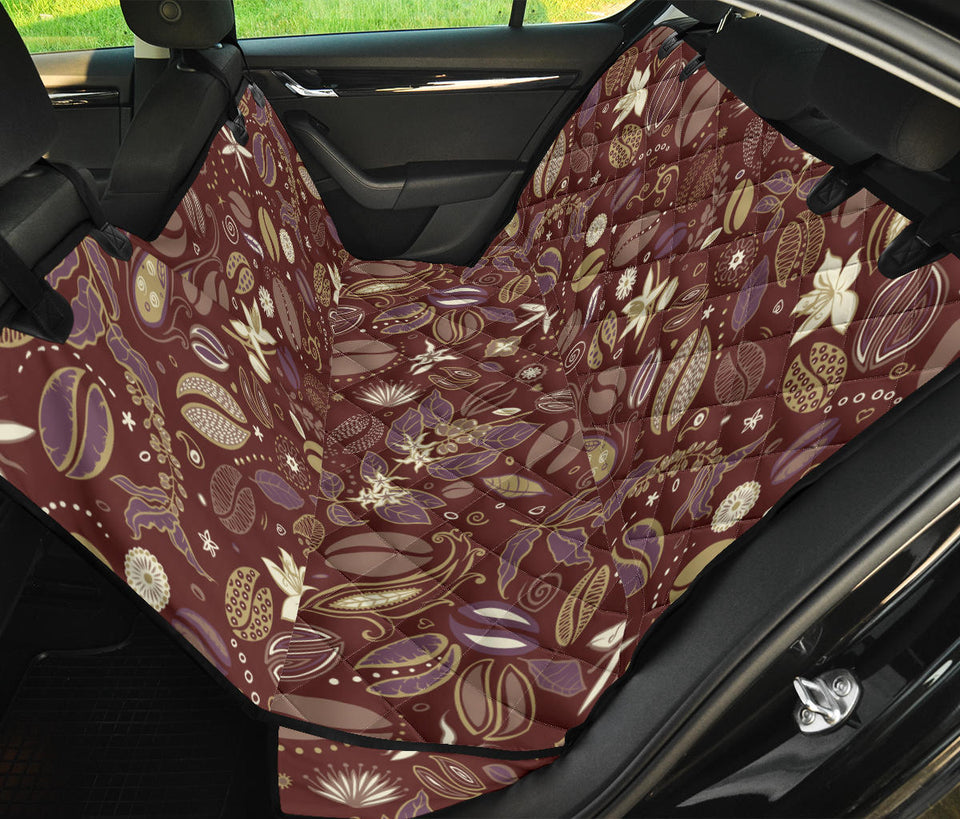 Coffee Bean Flower Pattern Dog Car Seat Covers