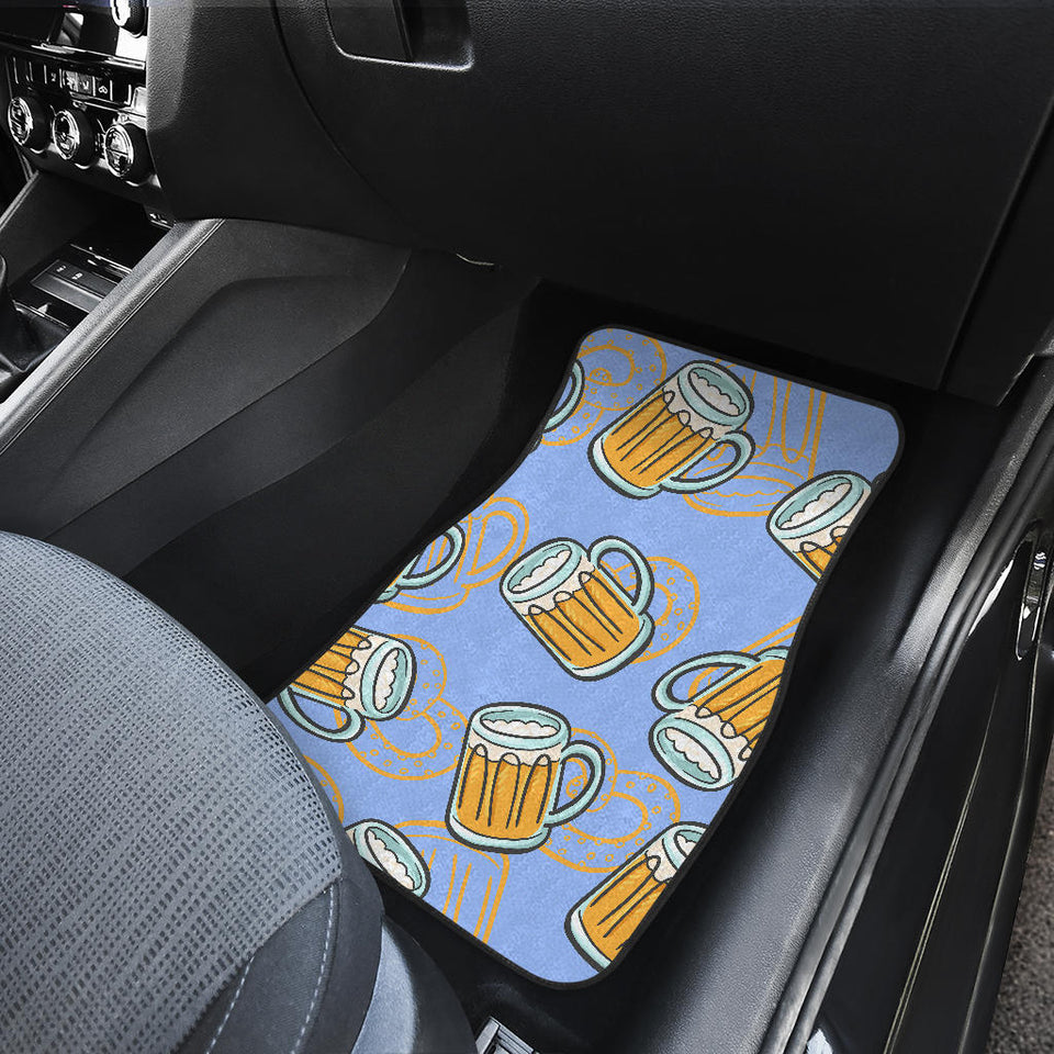 Beer Pattern Front And Back Car Mats