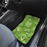 Broccoli Pattern Green Background Front And Back Car Mats