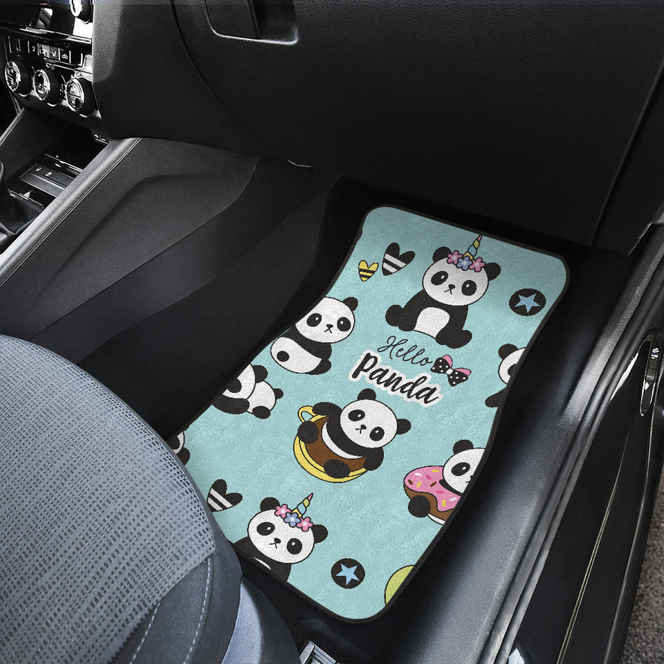 Cute Baby Panda Pattern Front And Back Car Mats