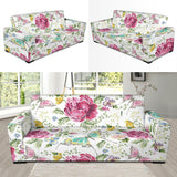 Hand Drawn Butterfly Rose Sofa Slipcover