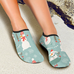 Cute Snowman Pattern Aqua Shoes