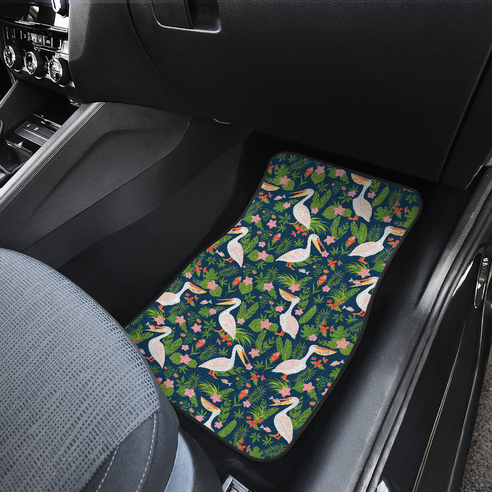 Pelican Pattern Print Design 05 Front and Back Car Mats