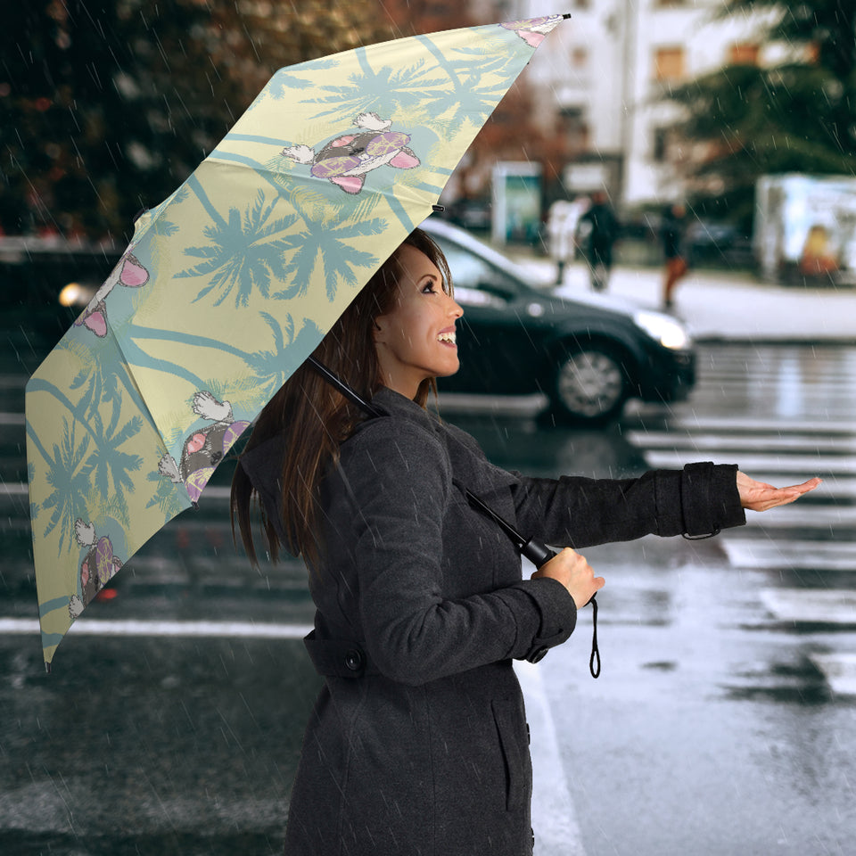 French Bulldog Hawaii Blackground Umbrella