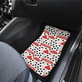 Red Mushroom Dot Pattern Front And Back Car Mats