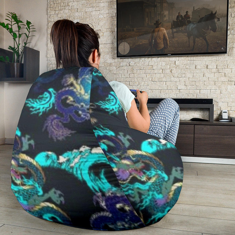 Dragon Sea Wave Pattern Bean Bag Cover
