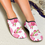 Pink Purple Orchid Pattern Background Aqua Shoes