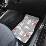 Cute Polar Bear Christmas Snow Pattern Front And Back Car Mats