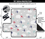 Airplane cloud grey background Sofa Cover Protector