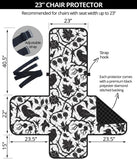 Crow dark floral pattern Chair Cover Protector