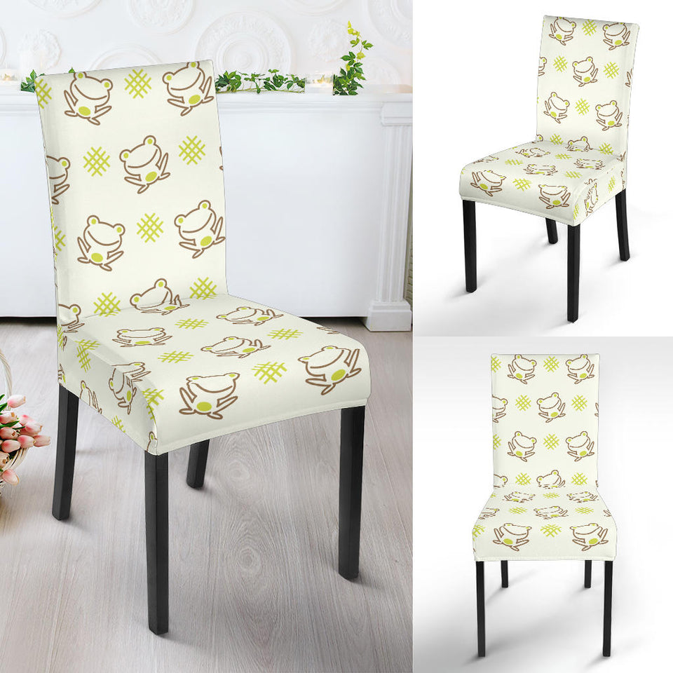 Cute Cartoon Frog Baby Pattern Dining Chair Slipcover