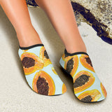 Watercolor Papaya Pattern Aqua Shoes