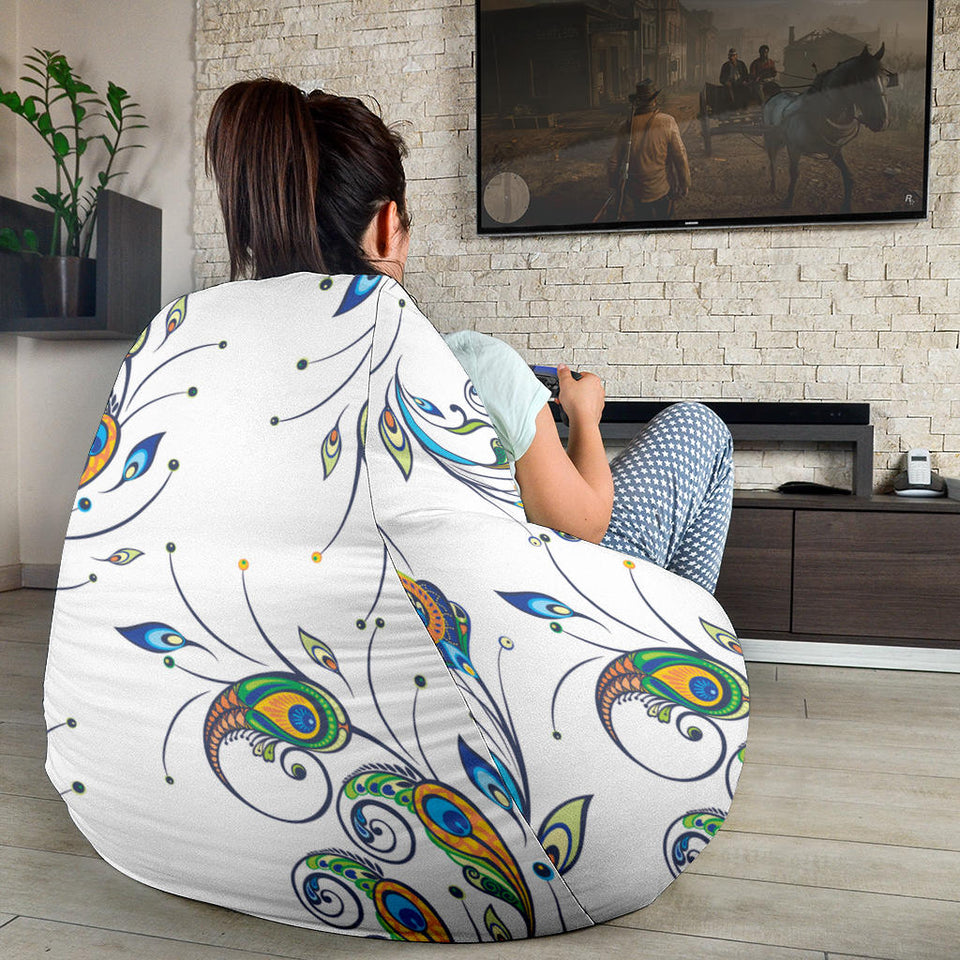 Peacock Feather Pattern Bean Bag Cover