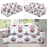 Cute Pug Hat Rabbit Costume Pattern Sofa Slipcover