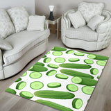 Cucumber Whole Slices Pattern Area Rug