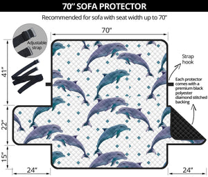 Dolphins pattern dotted background Sofa Cover Protector