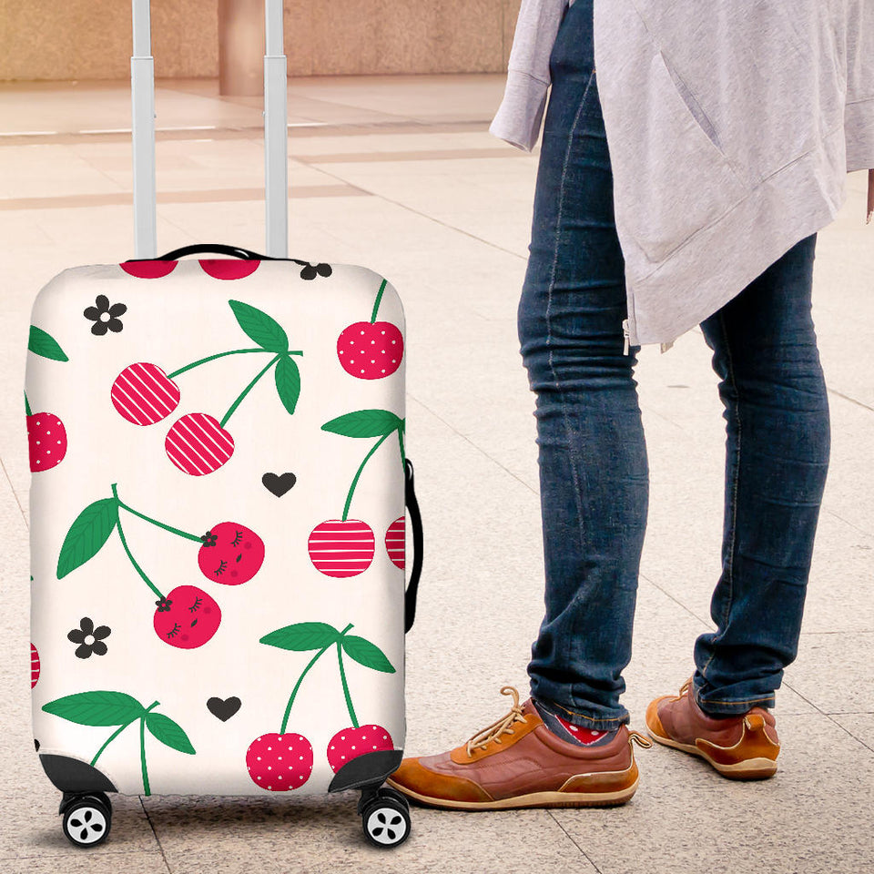 Cherry Pattern White Background Luggage Covers