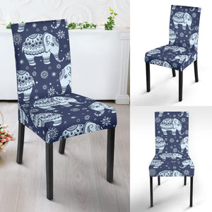 Elephant Tribal Design Pattern Dining Chair Slipcover