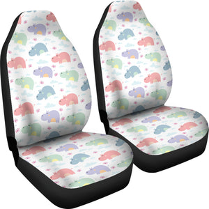 Hippopotamus Pattern Print Design 03 Universal Fit Car Seat Covers