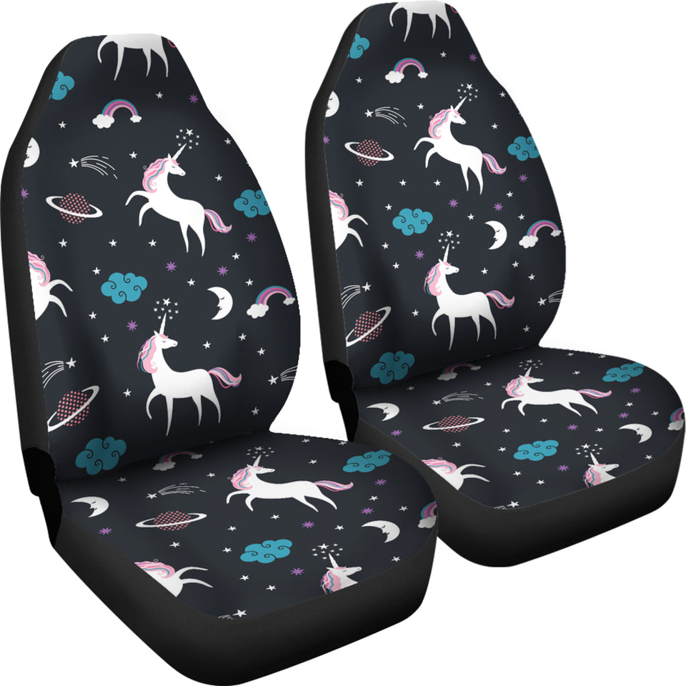 Unicorn Rainbows Moon Clound Star Pattern  Universal Fit Car Seat Covers