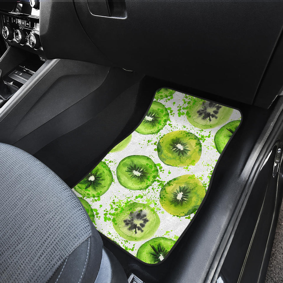 Watercolor Kiwi Pattern Front And Back Car Mats