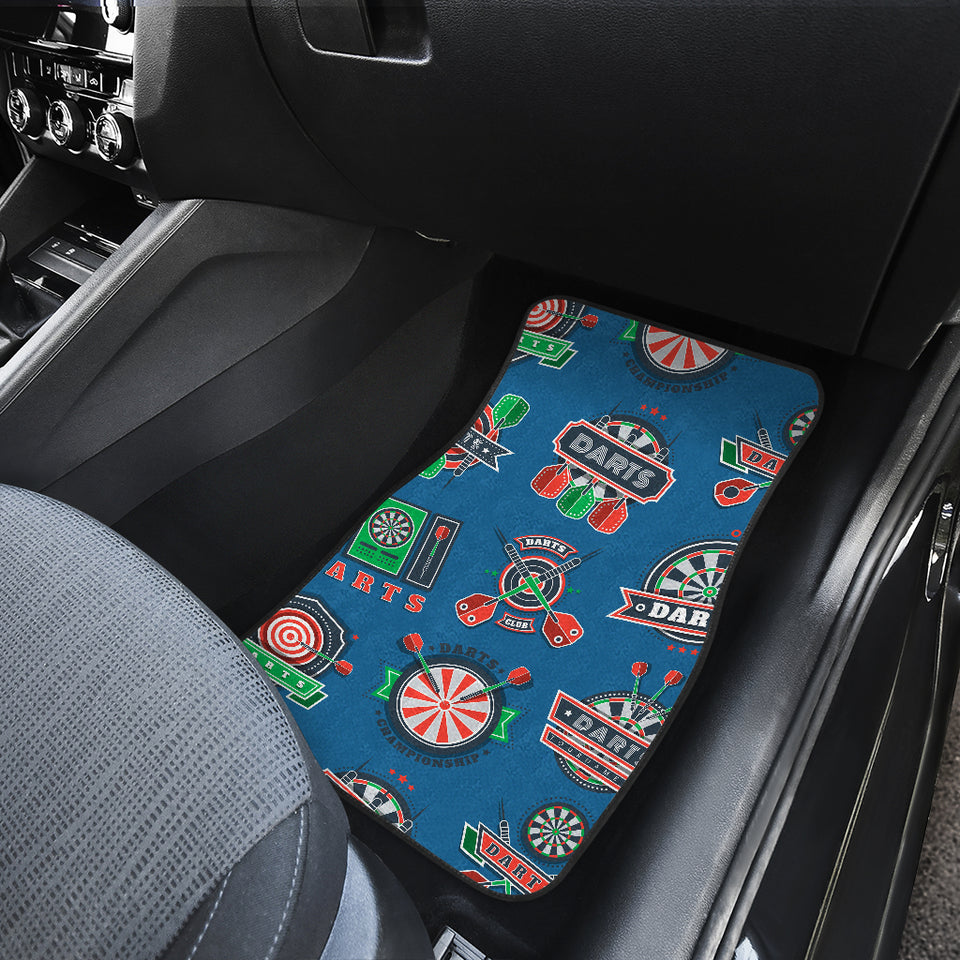 Darts Pattern Print Design 02 Front and Back Car Mats