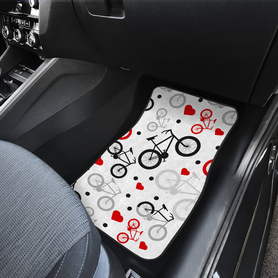 Bicycle Pattern Print Design 04 Front and Back Car Mats