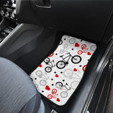 Bicycle Pattern Print Design 04 Front and Back Car Mats
