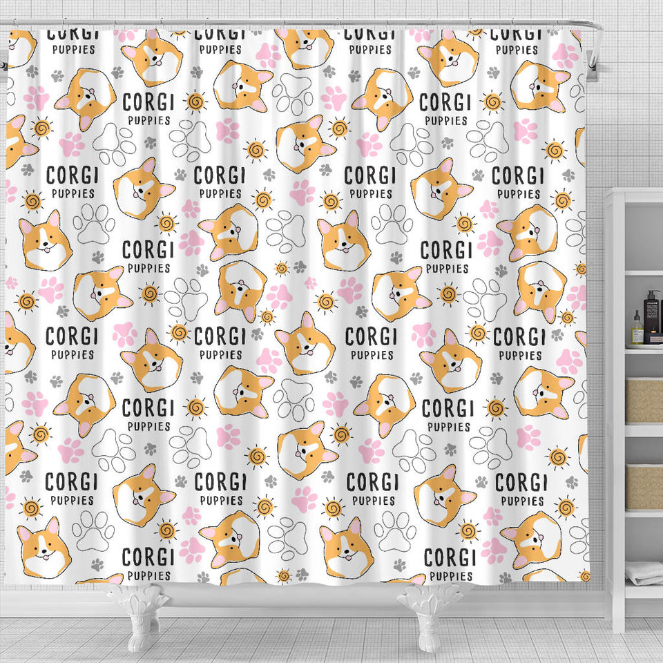 Corgi Dog Pattern Shower Curtain Fulfilled In US
