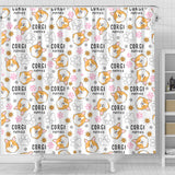 Corgi Dog Pattern Shower Curtain Fulfilled In US