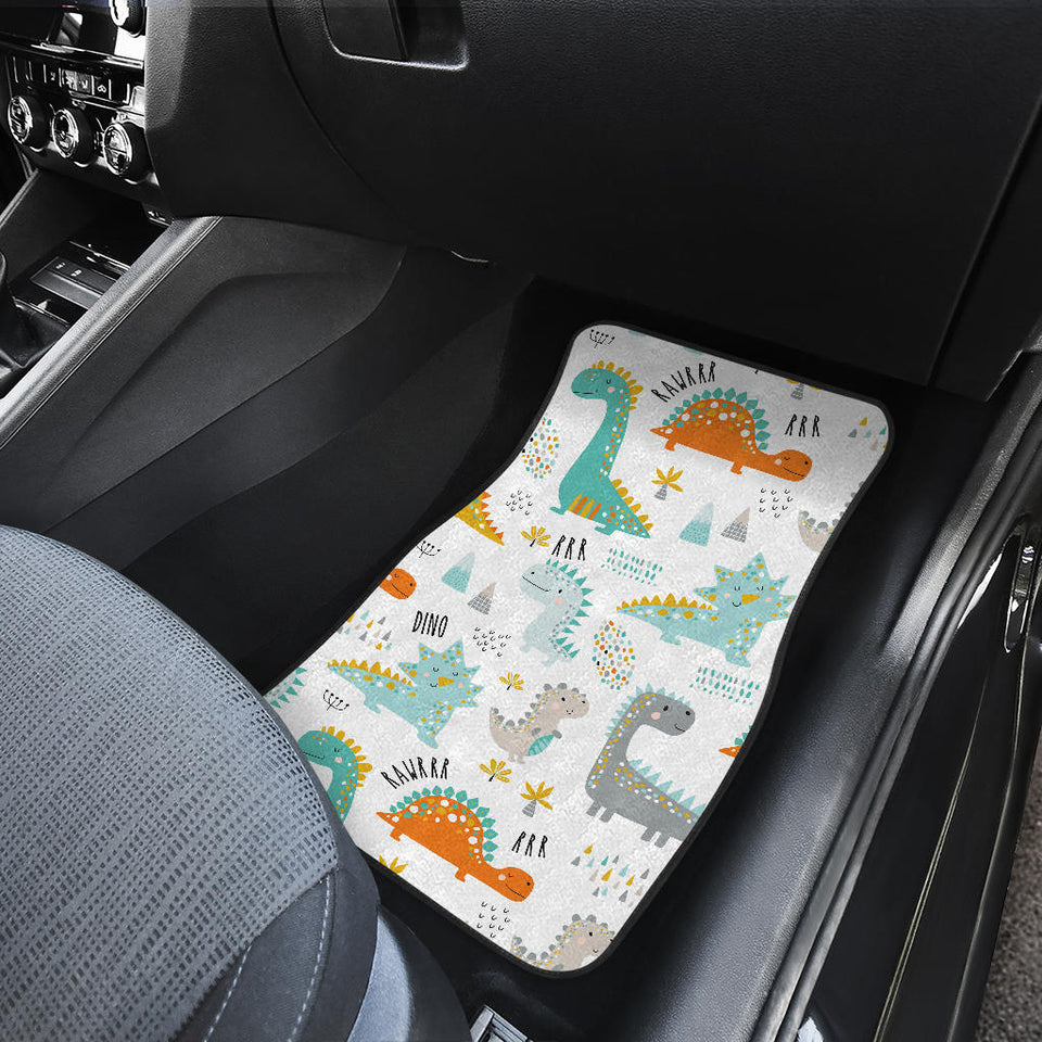 Cute Funny Kids Dinosaurs Pattern Front And Back Car Mats