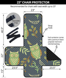 Cute owls leaves pattern Chair Cover Protector