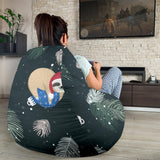 Cute Sloths Sleeping Christmas Ball Santa Hat Pattern Bean Bag Cover
