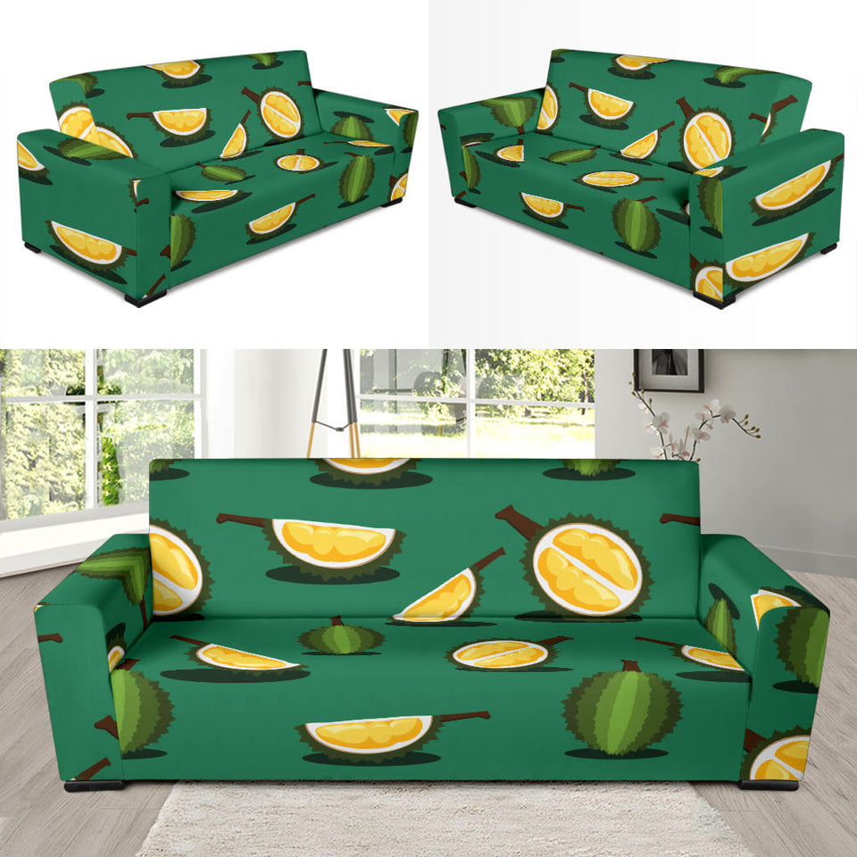 Durian Pattern Green Background Sofa Slipcover