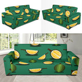 Durian Pattern Green Background Sofa Slipcover