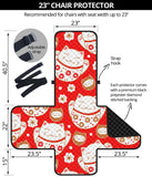 Cute Maneki Neko Lucky Cat red background Chair Cover Protector