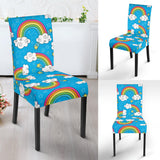 Rainbows Sky Clouds Pattern Dining Chair Slipcover