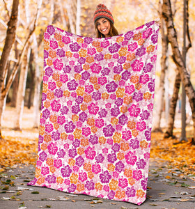 Hibiscus Pattern Print Design 01 Premium Blanket